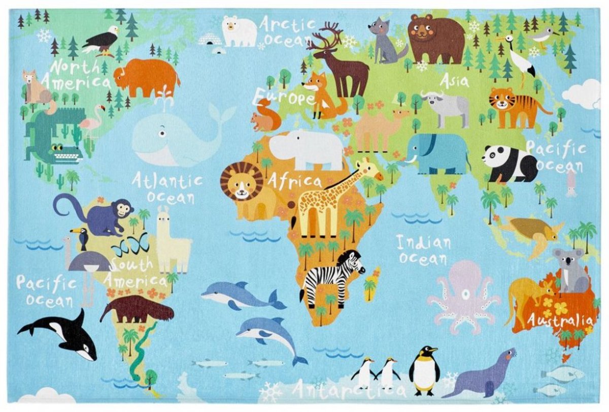- Kinderteppich Weltkarte