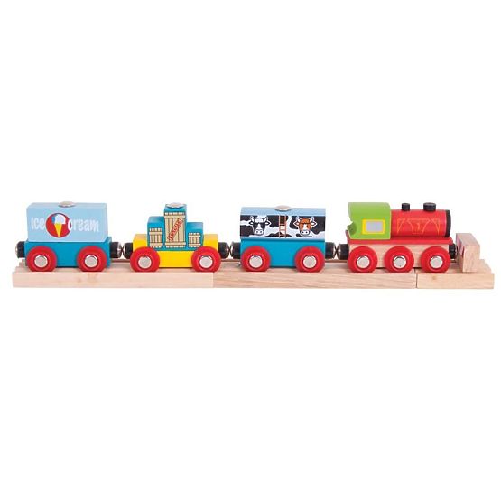 Bigjigs Rail Güterzug + 3 Gleise