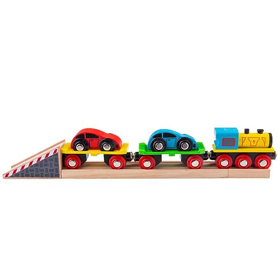 Bigjigs Rail Güterzug mit Waggons und Gleisen