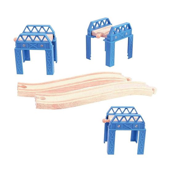 Bigjigs Rail Holzschienen-Set für Brückenbau