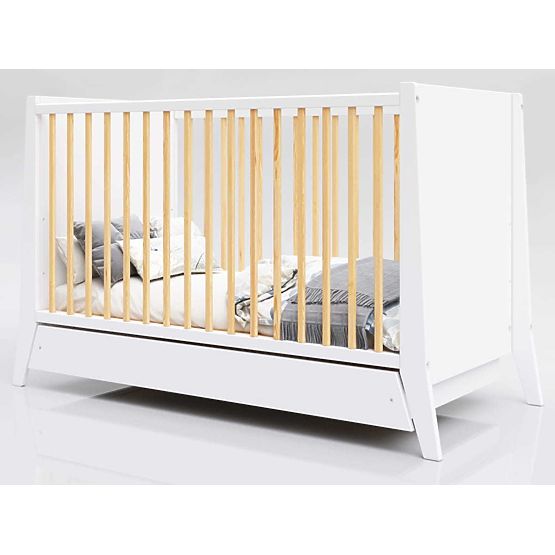 Kinderbett Cosmo Scandi 120x60 weiß-natur