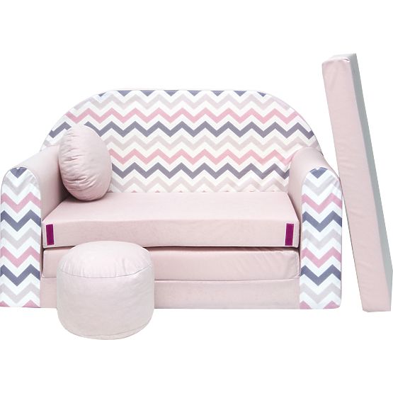 Kinder-Sofa Wellen - rosa