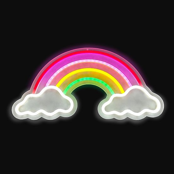 LED NEON LICHT Lampe - Regenbogen mit Wolken