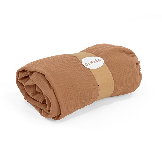 Musselin-Spannbettlaken Ourbaby 160x80 cm - Toffee