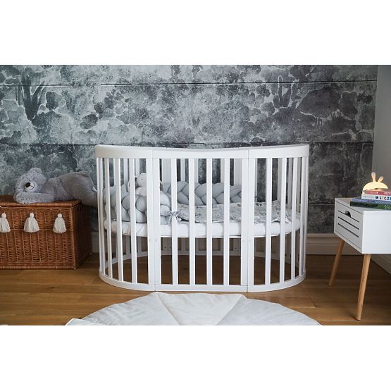 Ovales mitwachsendes Babybett Ruby 7in1 - weiß