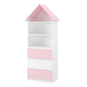 Hausförmiges Bücherregal Sofie - rosa
