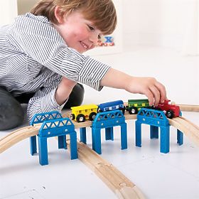 Bigjigs Rail Holzschienen-Set für Brückenbau, Bigjigs Rail