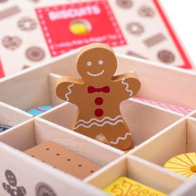 Bigjigs Toys Box mit Holzkeksen, Bigjigs Toys