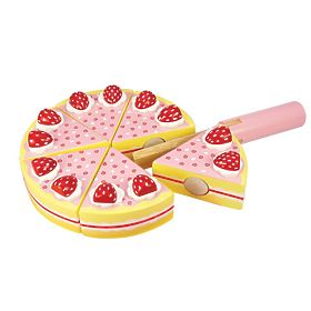 Bigjigs Toys Stückkuchen aus Holz mit Erdbeeren, Bigjigs Toys