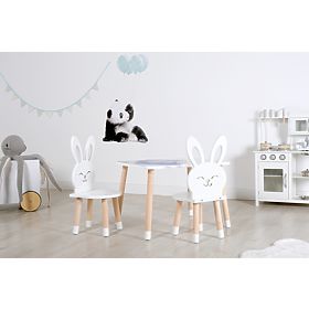 Kindertisch mit Stühlen - Hase - weiß, Ourbaby®