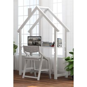 Hausförmiger Schreibtisch FRANK - weiß, Litdrew
