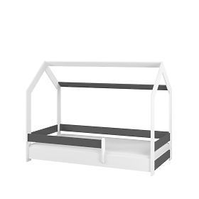 Hausbett Sofie 160x80 cm - grau, BabyBoo