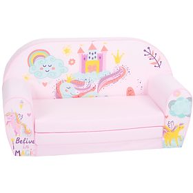 Kindersofa Magisches Einhorn - rosa