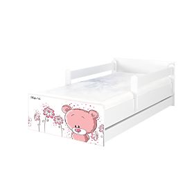 Kinderbett MAX Pink Tedy Bear 160x80 cm - weiß