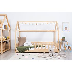 Kinderhausbett mit Rausfallschutz Tea - natur, Spokojny Sen