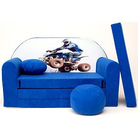 Kinder Sofa Rennfahrer Blau