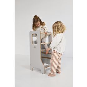 Lernturm SLIM M - grau, baby wood