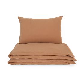 Musselin-Bettwäsche Ourbaby 135x100 + 40x60 cm - Toffee