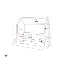 Hausbett Paula mit Rausfallschutz 160 x 80 cm - weiß, Magnat