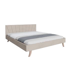 Gepolstertes Bett HEAVEN 140 x 200 cm - Creme, FDM