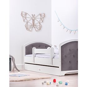 Polsterbett Luna mit Barriere – dunkelgrau, BabyBoo