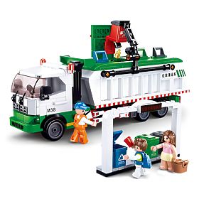 Sluban Town Bausatz M38-B0780 - Müllrecyclingwagen + Kartenspiel, Sluban