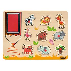 Stempel und Puzzle 2 in 1 - Safari, Woodyland Woody