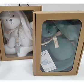 Veloursspielzeug Hase 35 cm - grau, TOLO